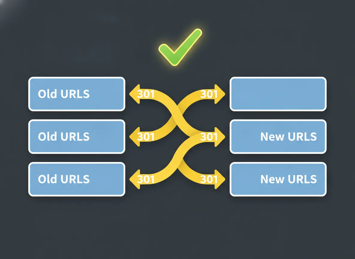 Schema van 301-redirects die oude URL's naar nieuwe Shopify-pagina's doorsturen