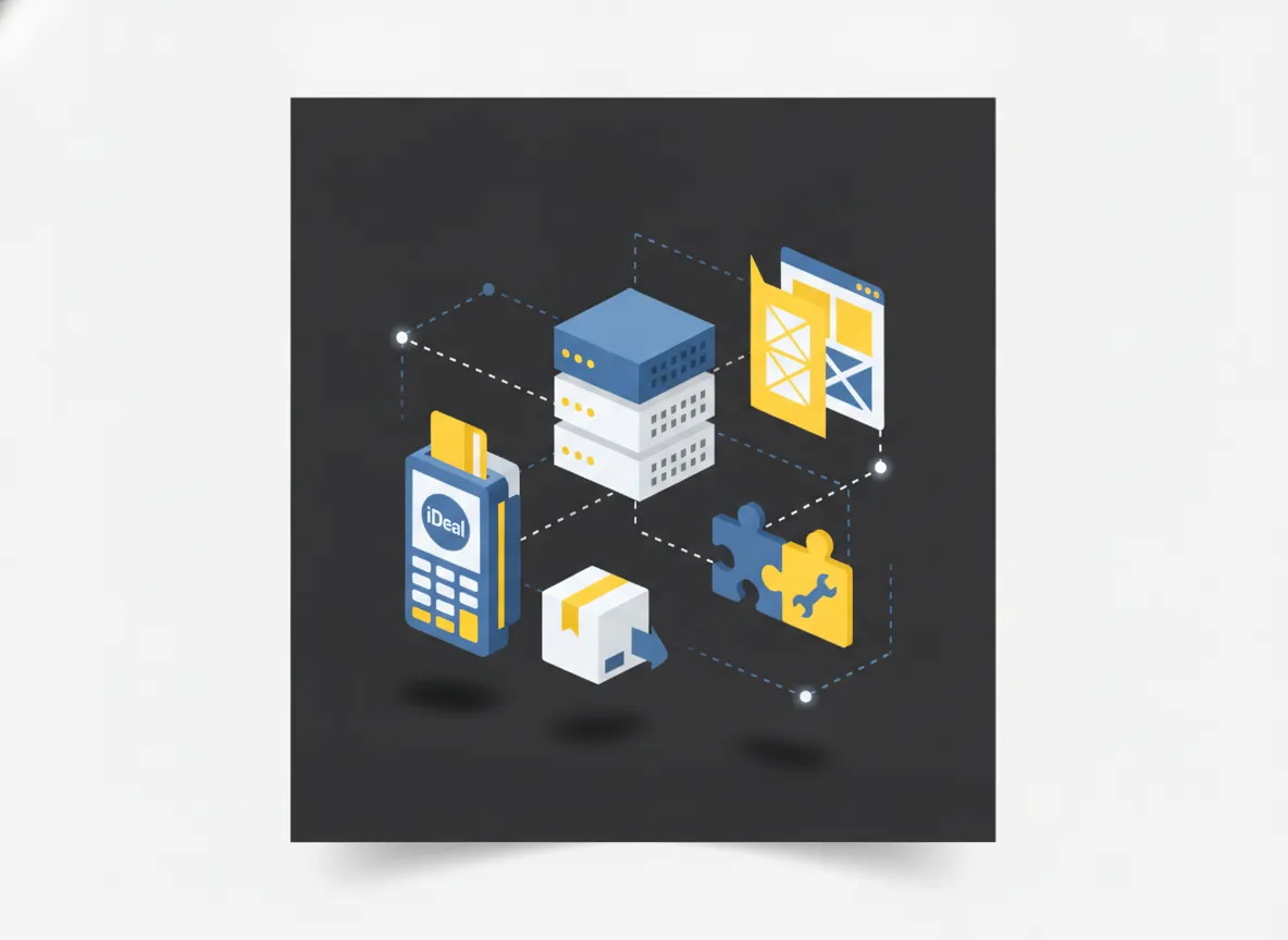 Overzicht van de bouwstenen van een WooCommerce webshop: hosting, thema, plugins, betalingen en verzending