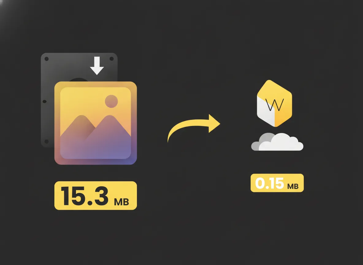 Vergelijking van een grote foto die wordt gecomprimeerd tot een klein WebP-bestand