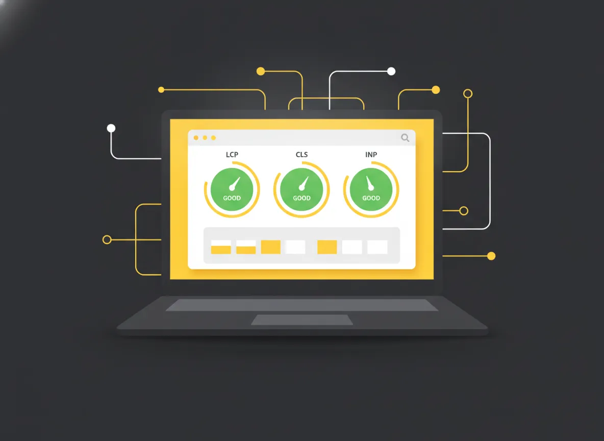 Snelheidstest van een WordPress-site met groene Core Web Vitals scores