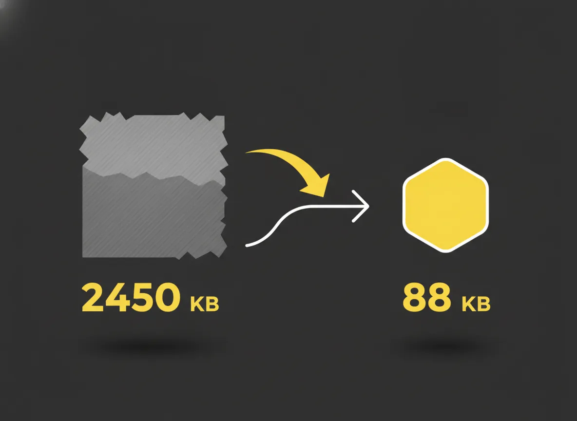 Een grote afbeelding die wordt verkleind naar een licht WebP-bestand