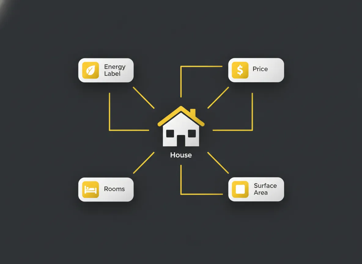 Schema van een woning als custom post type met ACF-velden zoals prijs en oppervlak